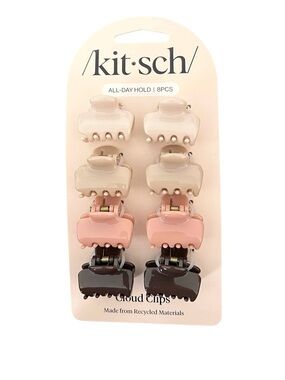 Kitsch Cloud Clips Mini Claw Clips Puffy Rosewood Neutrals 8pc Set